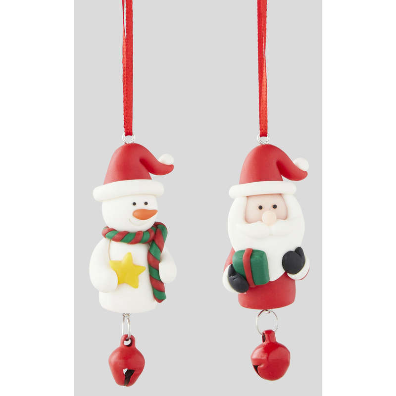 Monoprix Lot de 2 Ornements Personnages Grelot