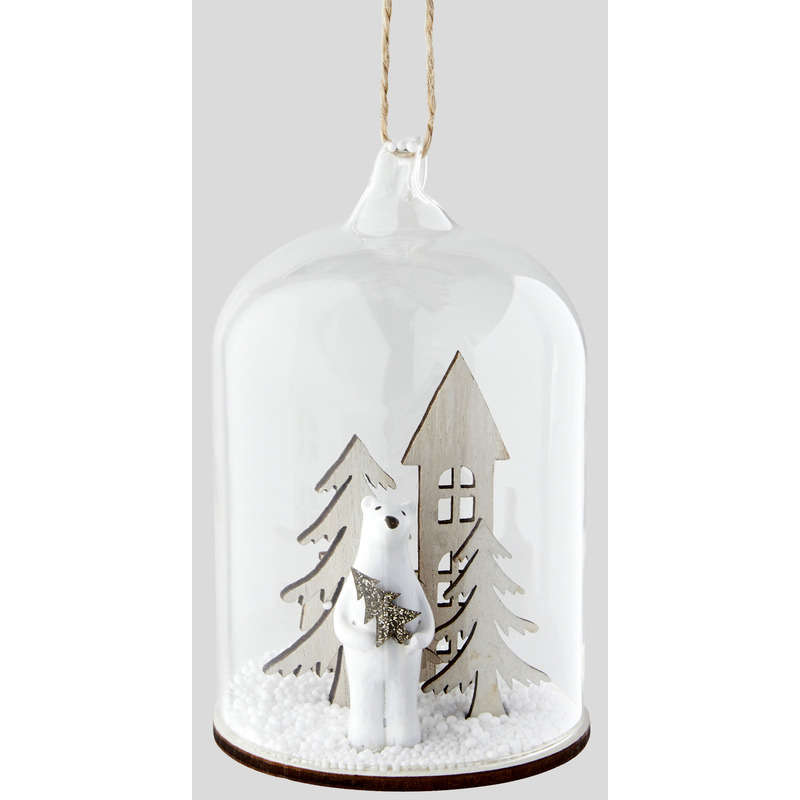 Monoprix Maison Ornement Cloche & Ours Transparent