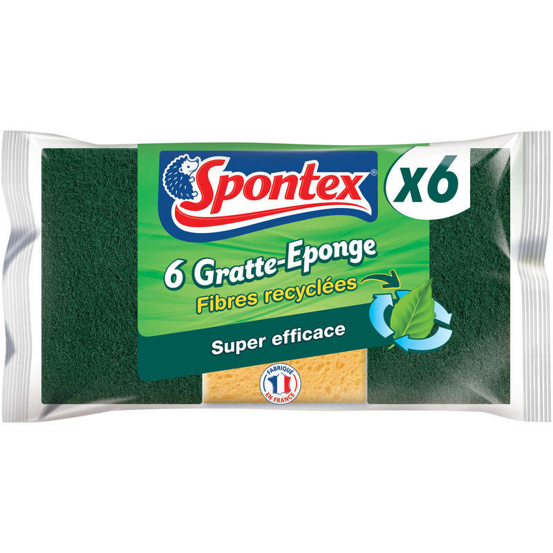 Spontex Gratte-Eponge Fibres Recyclées x6