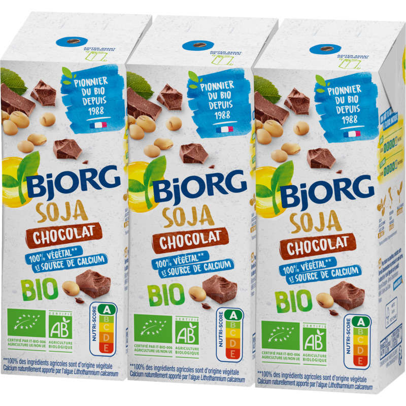 Bjorg Boisson Soja Chocolat Mini Bio 3X25Cl