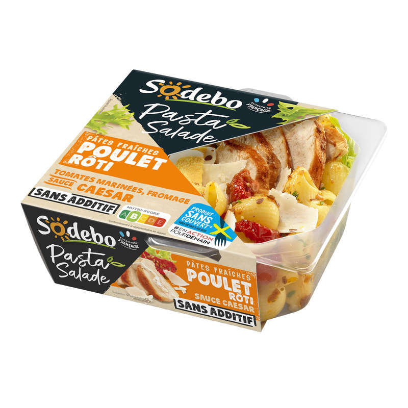 Sodebo Pasta Salade Poulet Caesar Sans Additifs 250g