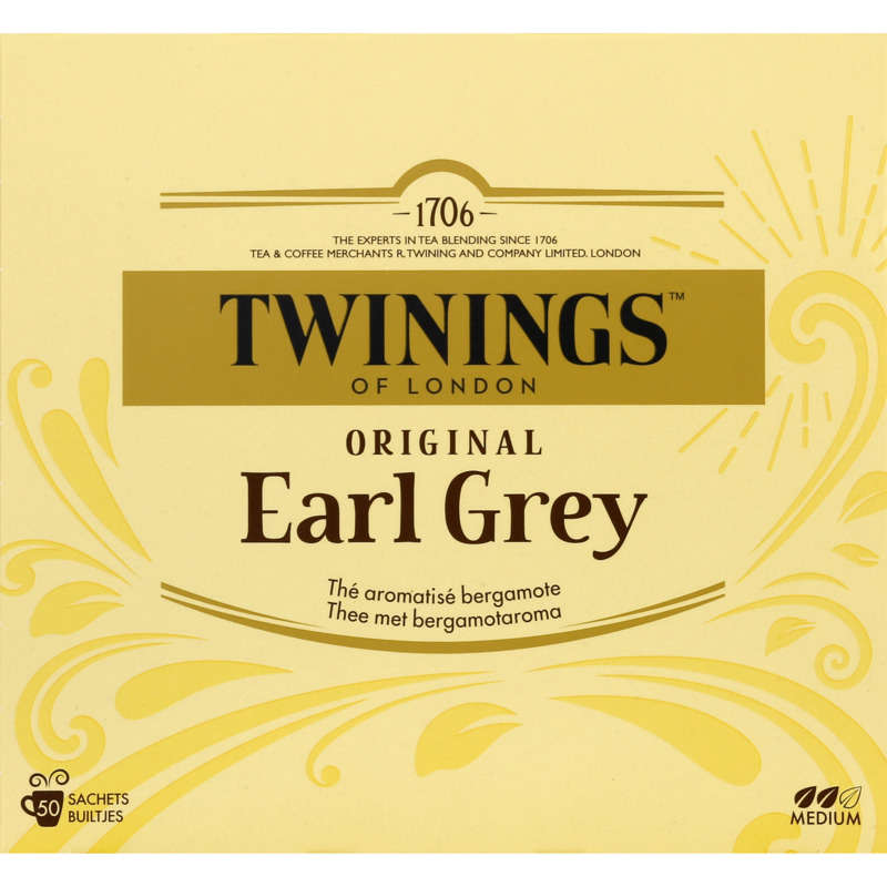 Twinnings Thé Original Earl Grey 50 Sachets 100g