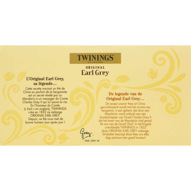 Twinnings Thé Original Earl Grey 50 Sachets 100g