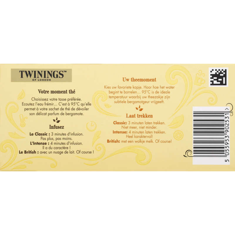 Twinings Thé Original Earl Grey 25 Sachets 50g