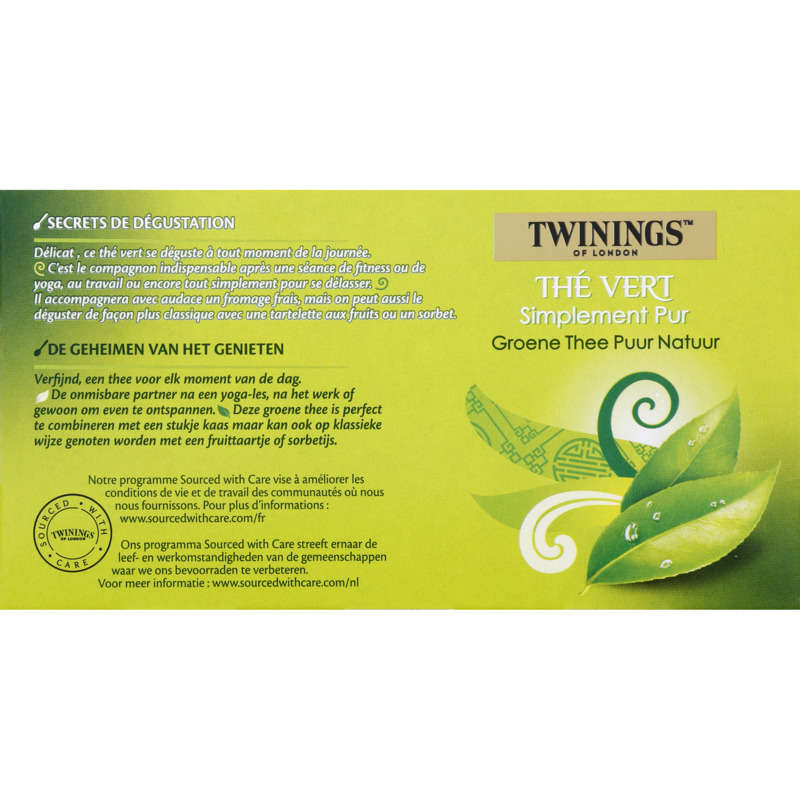 Twinings Thé Vert Simplement Pur 25 Sachets 50g