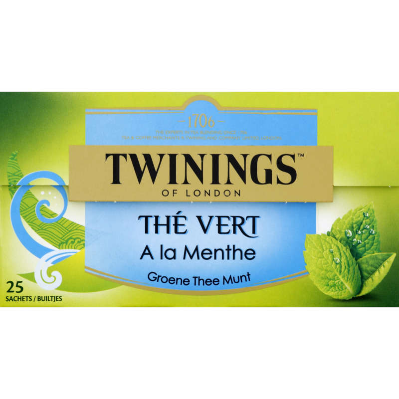 Twinings Thé Vert Menthe x25 Sachets 37,5g