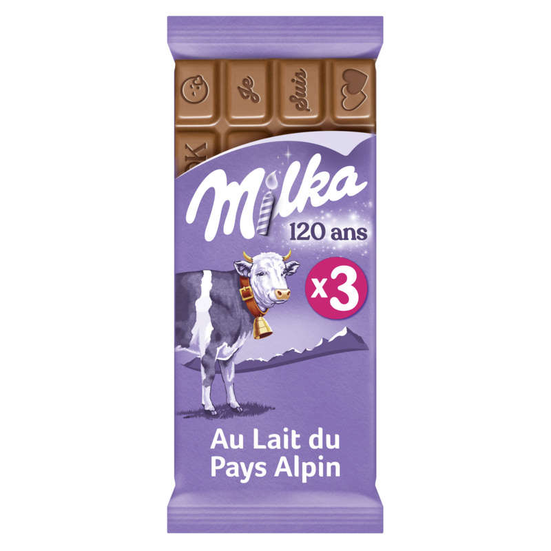 Milka Tablette Chocolat Lait Au Lait Du Pays Alpin 3x100g