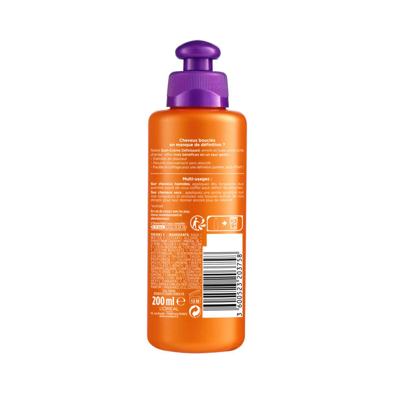 L'Oréal Paris Elseve Huile Extraordinaire Amla Soin Crème Boucles Sublimes Cheveux Secs et Bouclés 200ml