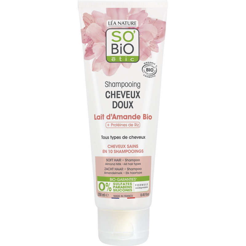 SO'BiO Étic Shampooing Cheveux Doux au Lait d'Amande Bio 250ml