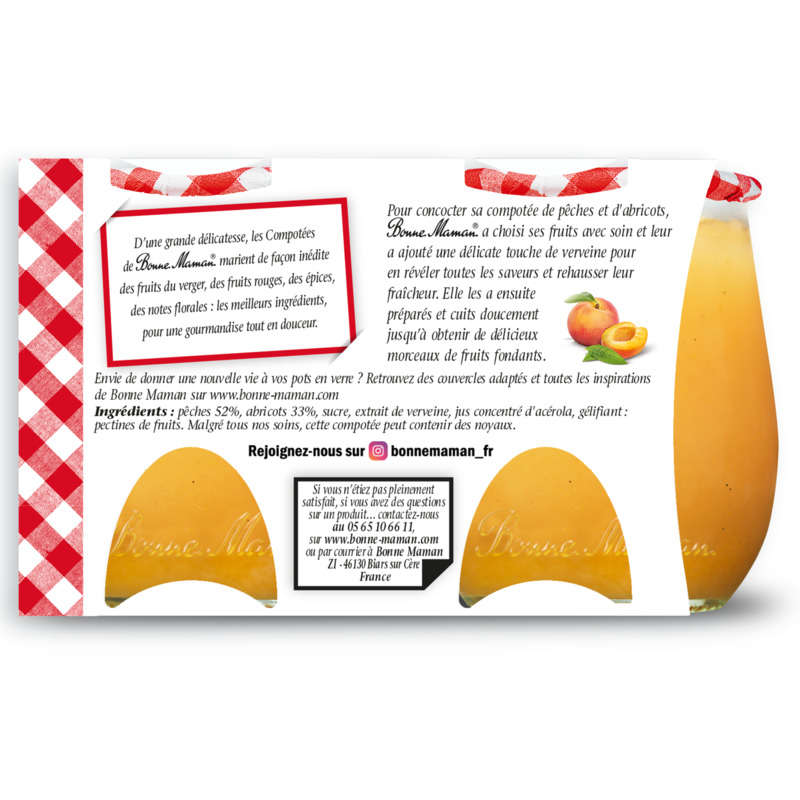 Bonne Maman Compotée Pêches & Abricots 2x130g