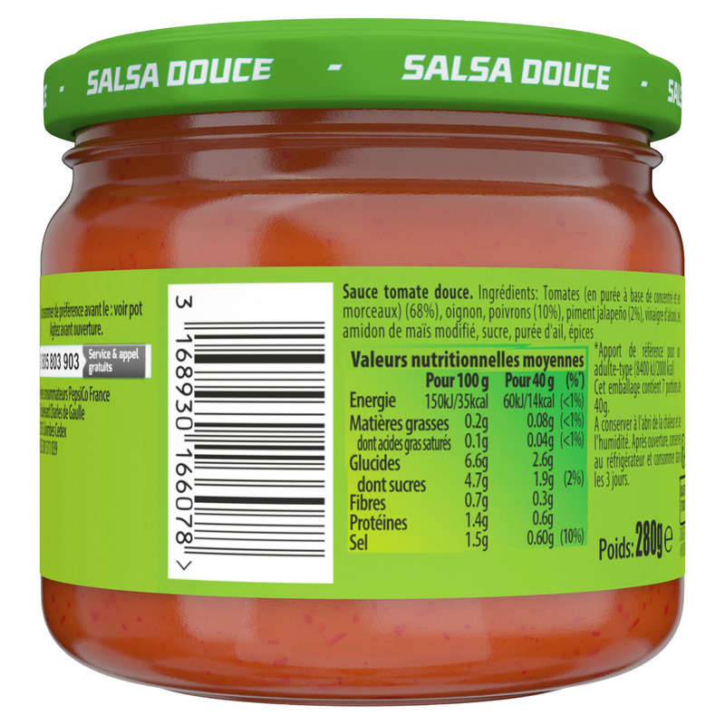 Doritos Sauce apéritif goût salsa douce 280g