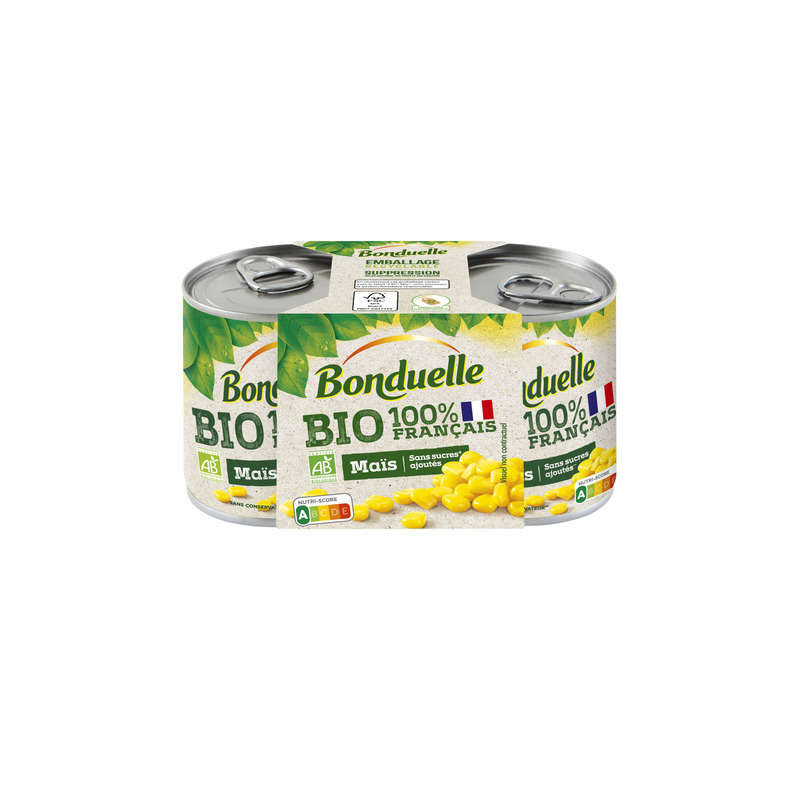 Bonduelle Maïs sans sucres ajoutés bio 2x140g