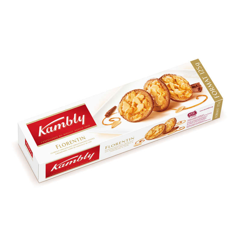 Kambly Florentin, biscuits aux amandes caramélisées & chocolat 125g