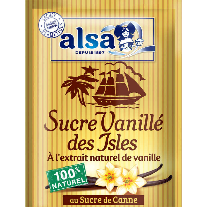 Alsa Sucre Vanillé Des Isles 7 Sachets, 53g