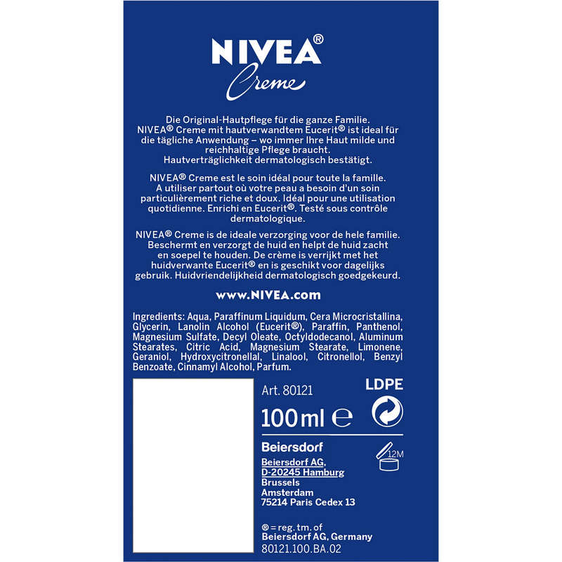 Nivea Crème En Tube 100ml