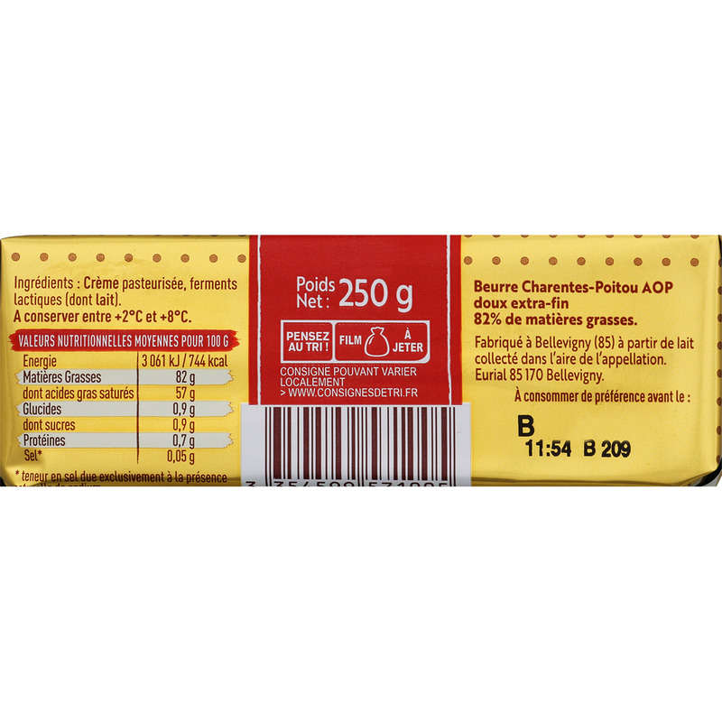 Grand Fermage Beurre Doux Plaquette Aop 250g