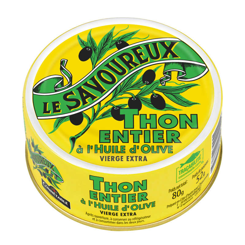 Thon Albacore À L'Huile D'Olive Le Savoureux 80g