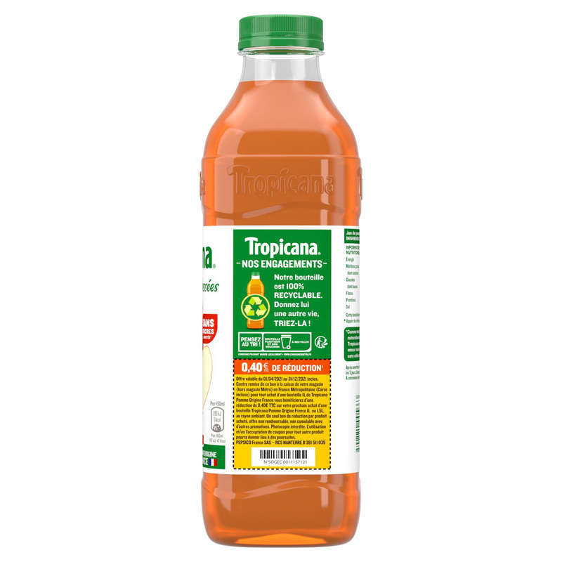 Tropicana Pur Jus De Pomme Pressée La Bouteille De 1L