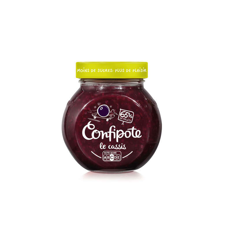 Confipote Confiture de Cassis 65% de Fruits, Allégée En Sucres 350g