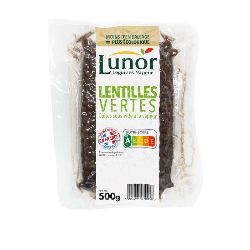 Lunor Lentilles Cuites à la vapeur 500g