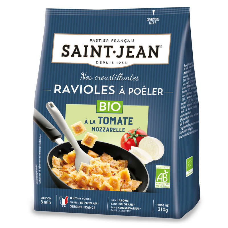 Saint Jean Ravioles à Poêler Tomate Mozzarella Bio 310g