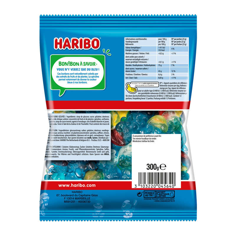 Haribo Bonbons Les Schtroumpfs 300g