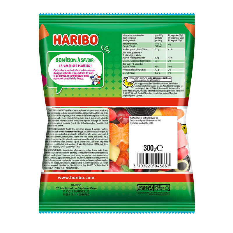 Haribo Bonbons Assortis Polka 300g