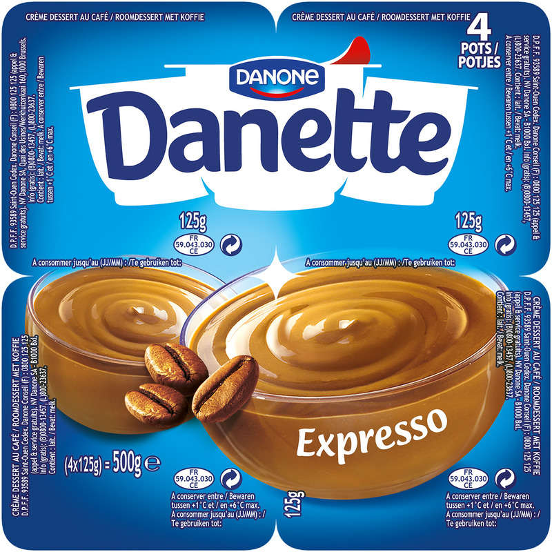 Danette Crème Dessert Café Expresso 4x125g