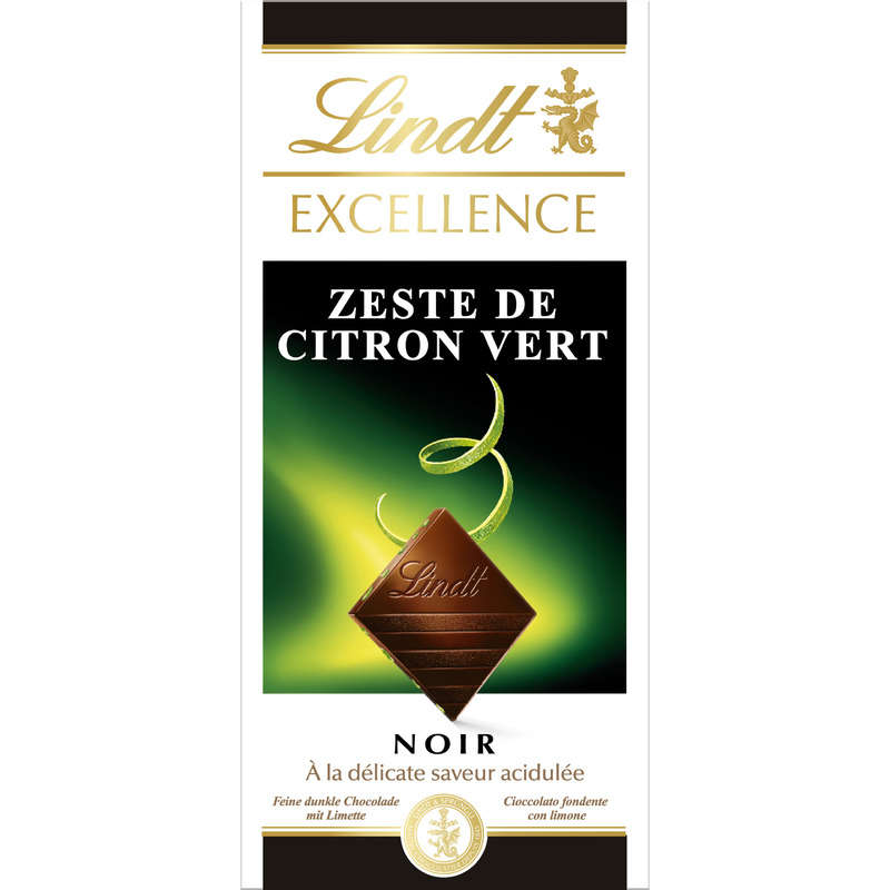 Lindt Excellence Noir Zeste De Citron Vert 100g