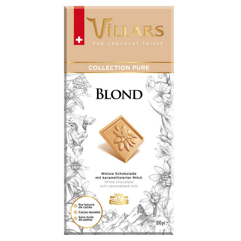 Villars Tablette Chocolat blond pure 100g