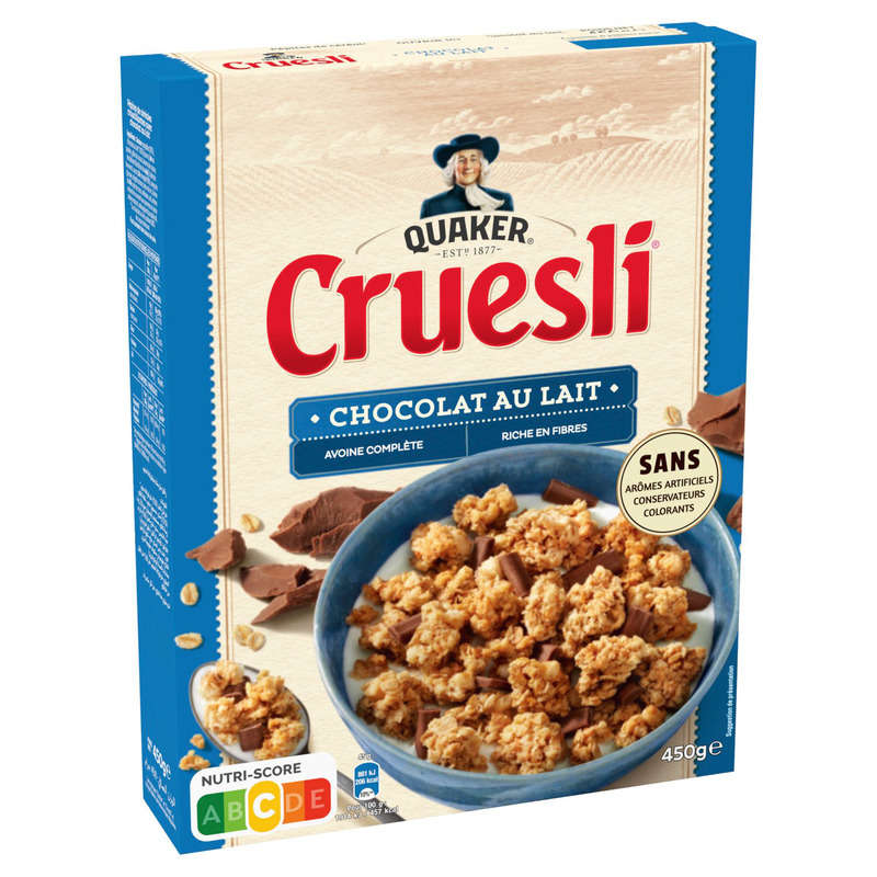 Quaker Cruesli Céréales Chocolat Au Lait 450g