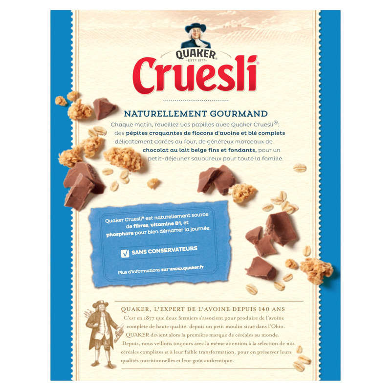 Quaker Cruesli Céréales Chocolat Au Lait 450g