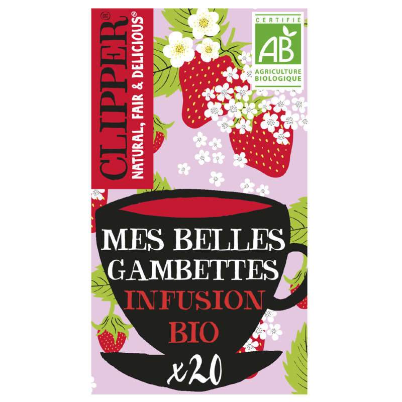 Clipper Infusion Bio Fraise & Fleur de Sureau 20 Sachets 40g