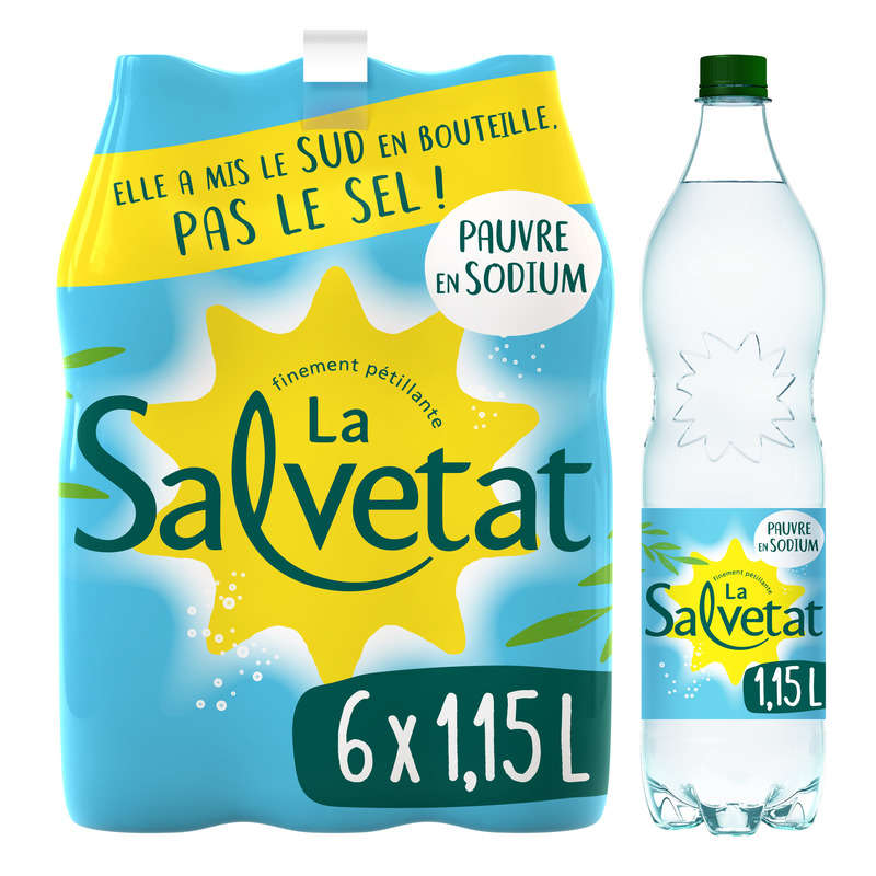 Salvetat Eau Naturellement Gazeuse 6x1,15L