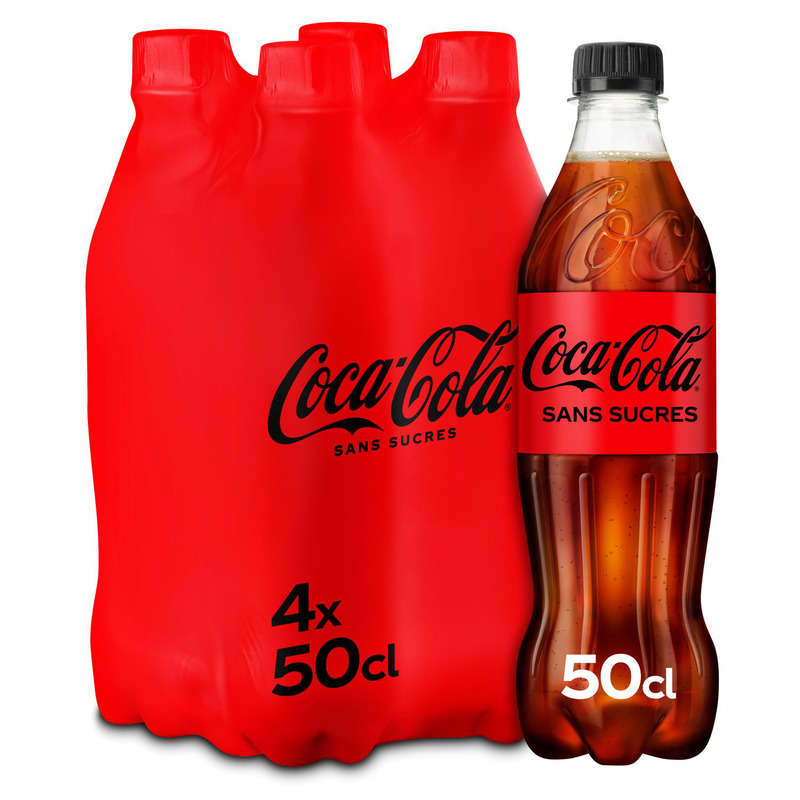 Coca-cola sans sucres en Bouteilles 4x50cl