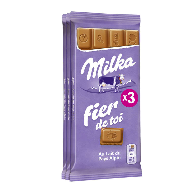 Milka Tablette Chocolat Lait Au Lait Du Pays Alpin 3x100g