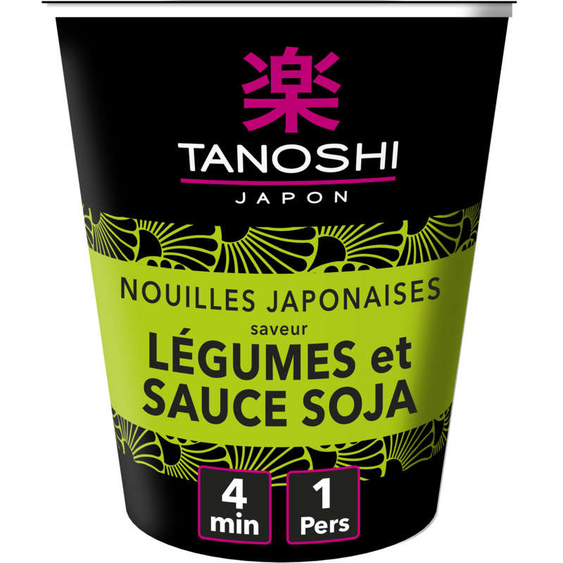 Tanoshi Nouilles Japonaises, Saveur Légumes Et Sauce Soja 65g