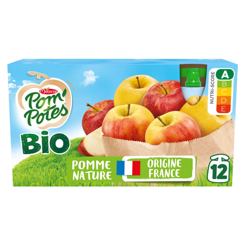 Pom'Potes bio pomme nature le pack de 12x90g