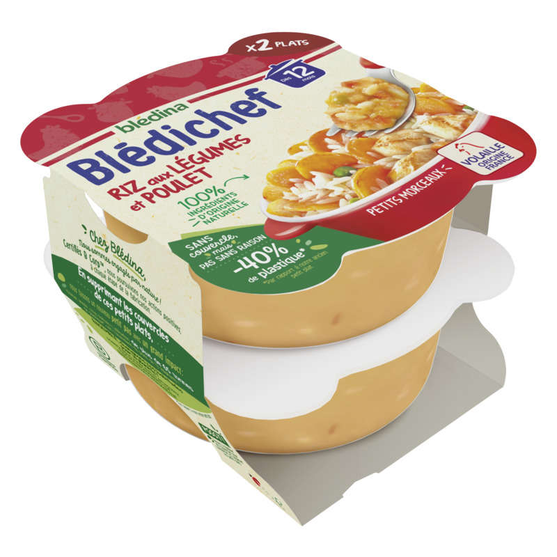 Blédina Bledichef plat riz aux légumes et poulet dès 12 Mois 2x230g