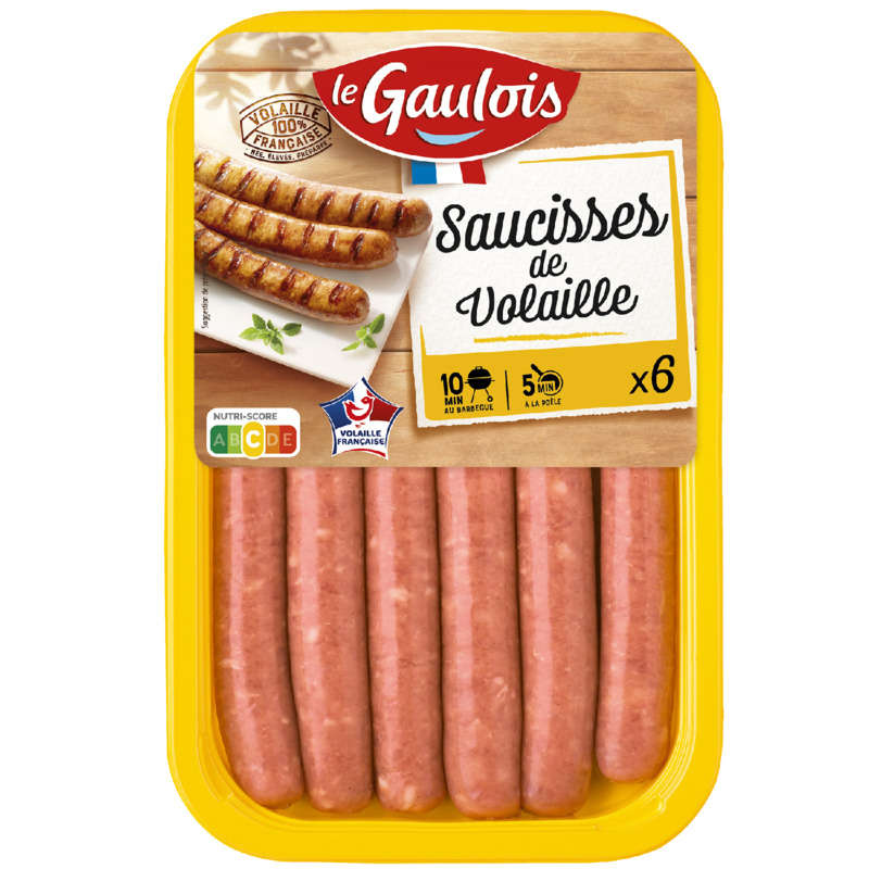 Le Gaulois Saucisses De Volaille x6 300g