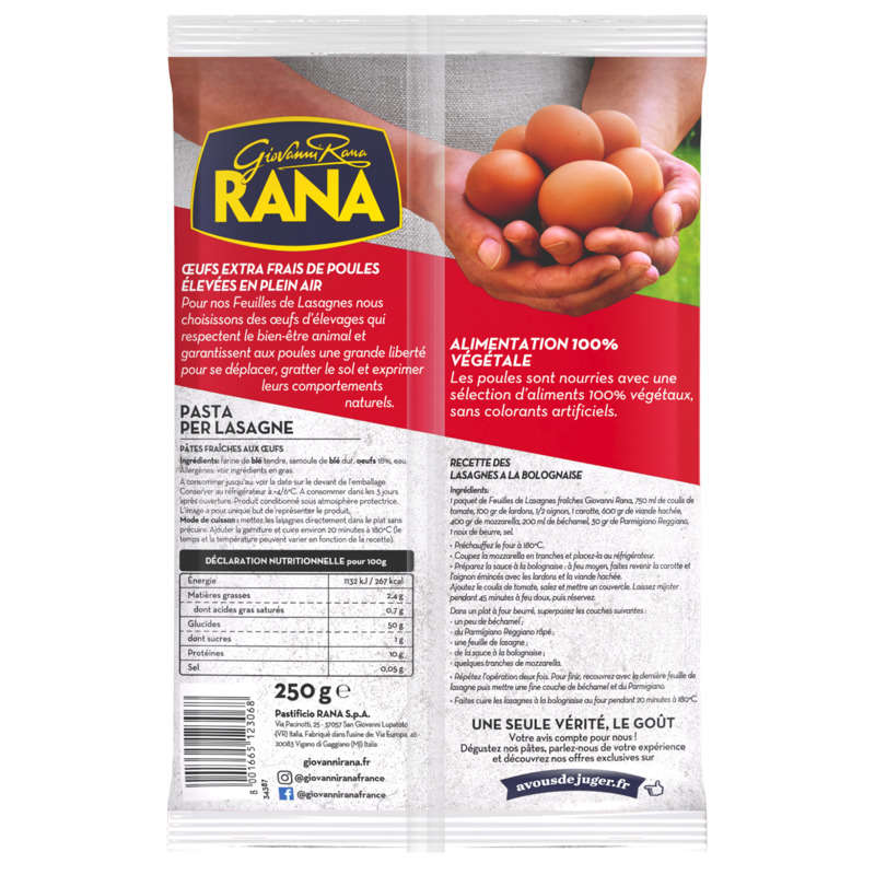 Rana Feuille de lasagnes 250g