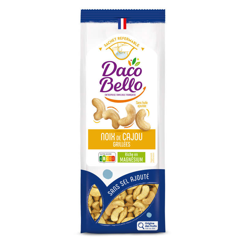 Daco Bello Noix de cajou grillées sans sel 175g