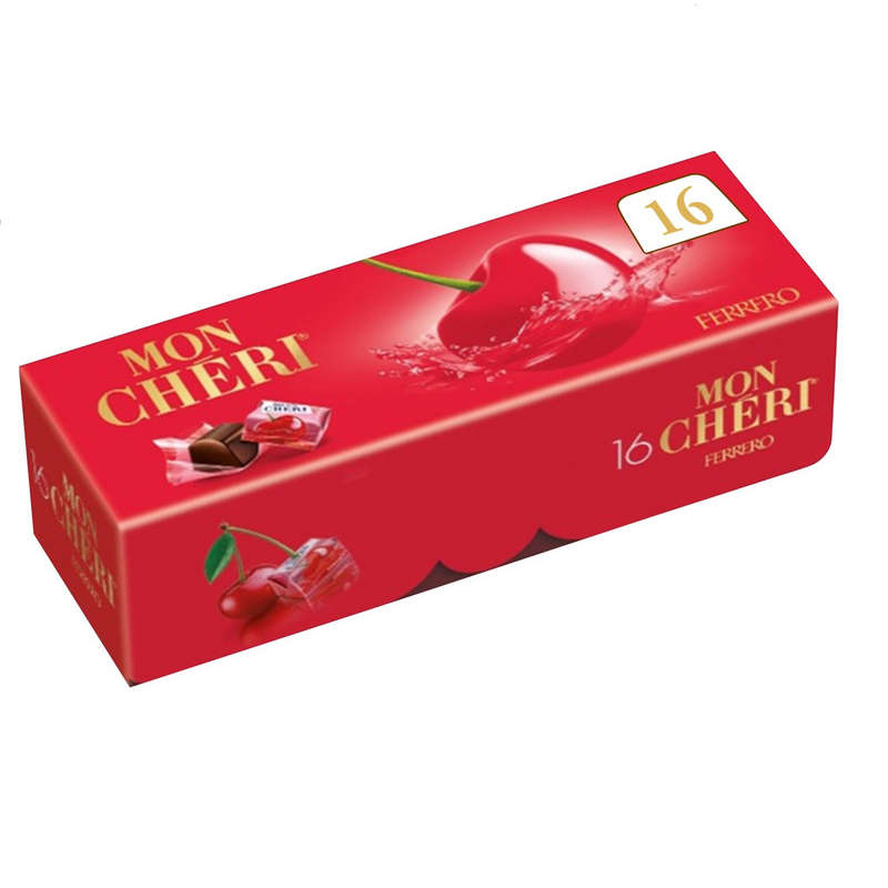 Mon Chéri x16 Bonbons Chocolat Noir Fourrés Cerise Et Liqueur 168g