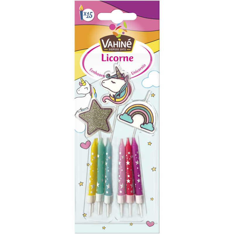 Vahiné Bougies Licorne x15