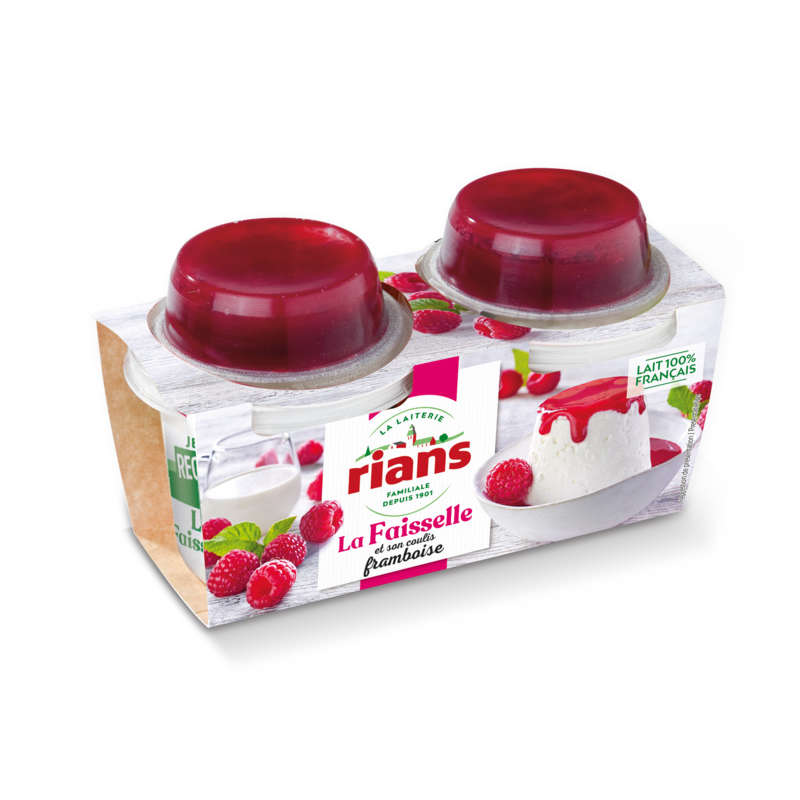 Rians Faisselle Avec Coulis De Framboise 6% M.G. 2x120g