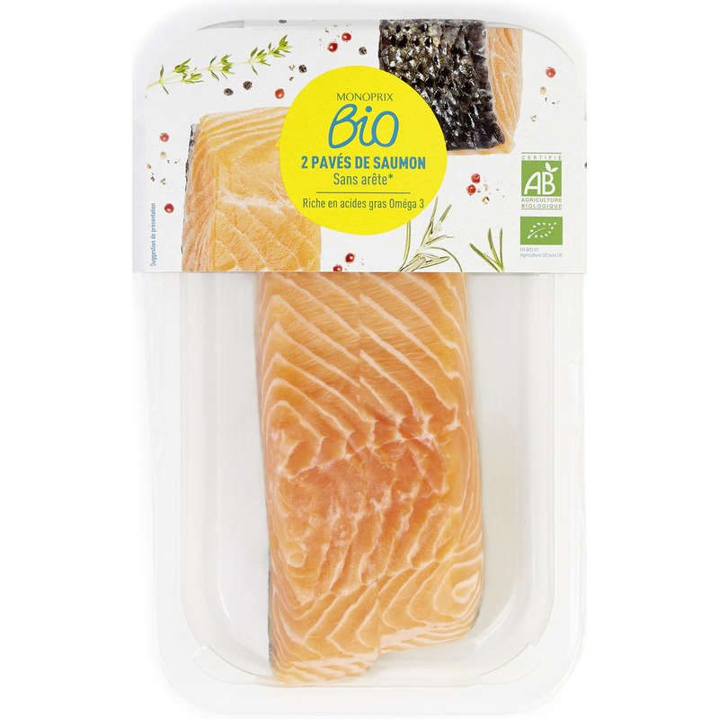 Monoprix Bio Pavés de saumon 240g