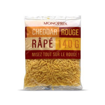 Monoprix Cheddar rouge râpé 140g