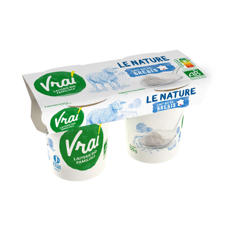 Vrai Yaourt Au Lait De Brebis Nature Bio 2x125g