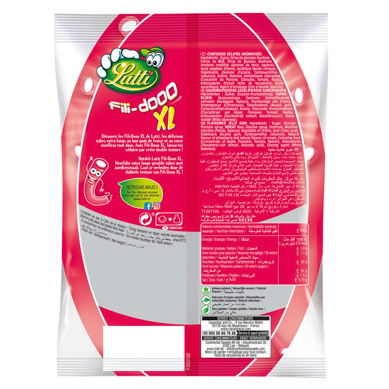 Lutti Fili Dooo XL Fraise 180g