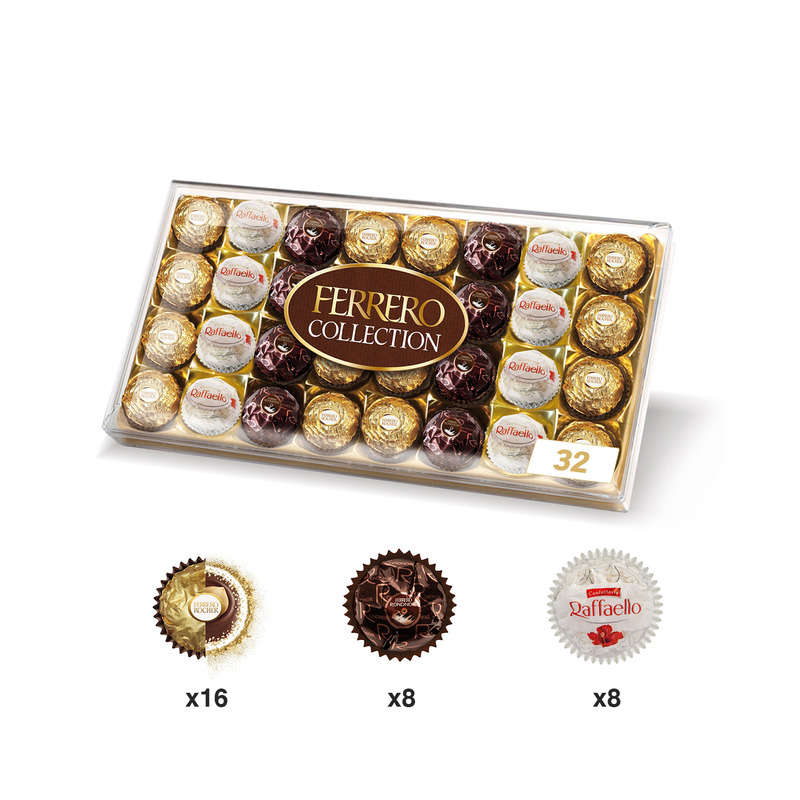 Assortiment De Chocolat Rond Noir, Ferrero Rocher, Raffaello 359G